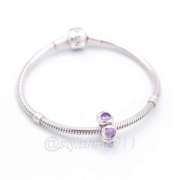 Rare Authentic Pandora Amethyst Cabochon Charm - 790538AM - Picture 5 of 9